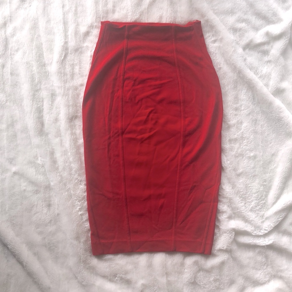 Express long pencil skirt in red